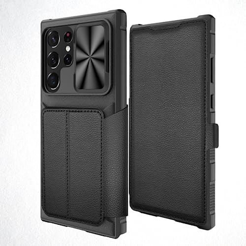 Coque cuir Samsung S23 Plus idéale pour voyage avec porte-cartes noir