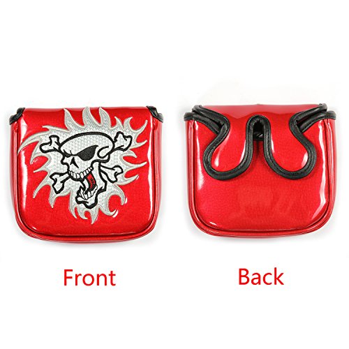 Skull Golf Putter Cover Square Mallet Club Headcovers Water-Proof Mirror Surface with Magnetic
