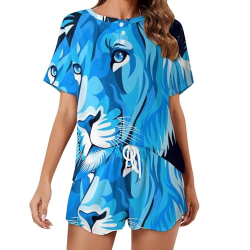 Ensemble de pyjama pour femme Lion idéal pour vos soirées d'été