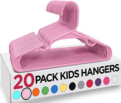 Image of Utopia Home 20 Pack Kids Hangers - 11.5 Inch Plastic Baby Hangers for Closet - Childrens Hanger for Clothes & Infant Hanger for Closet - for Everyday Standard Use (Baby Pink)