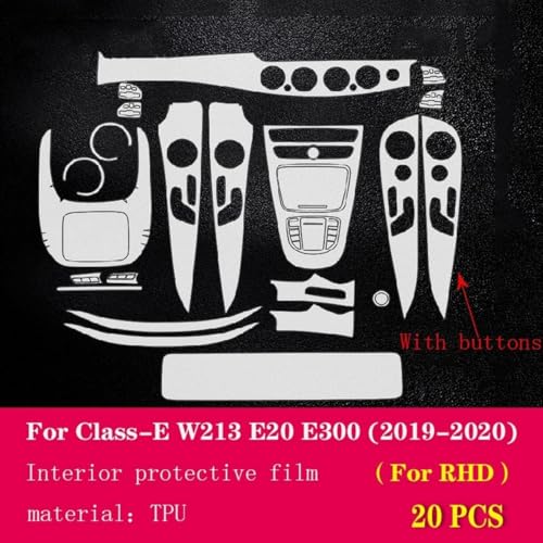 Película TPU Mercedes Clase E W213 E260 E300 Protector Consola Central RHD Transparente 4