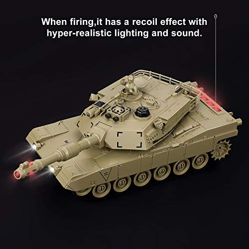 Rc Tanks, 1:28 M1A2 American Tank Army Tank Toys For Boys,9 Channels Remote Control Vehicles With Sound And Light,Military Toys For Kids Boys Girls (Khaki) #TOP5