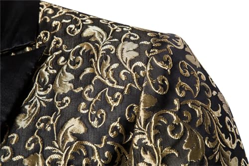 Men Floral Tuxedo Blazer One Button Casual Wedding Prom Party Dress Dinner Suit Jacket3