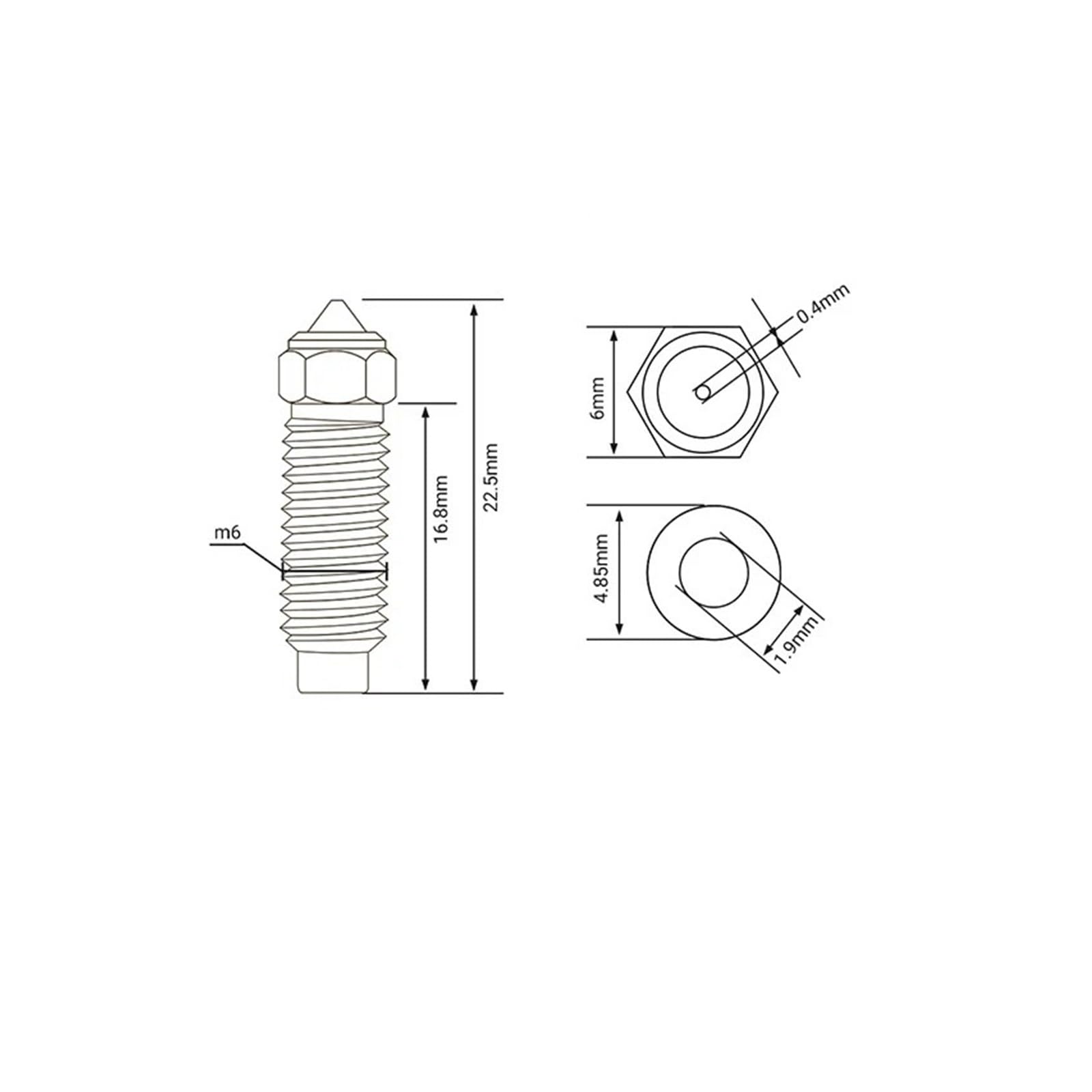 Messing verkupferte Düse aus gehärtetem Stahl, Hochgeschwindigkeitsdüsen, Hotend-Kit(Copper-0.2MM,Pink)