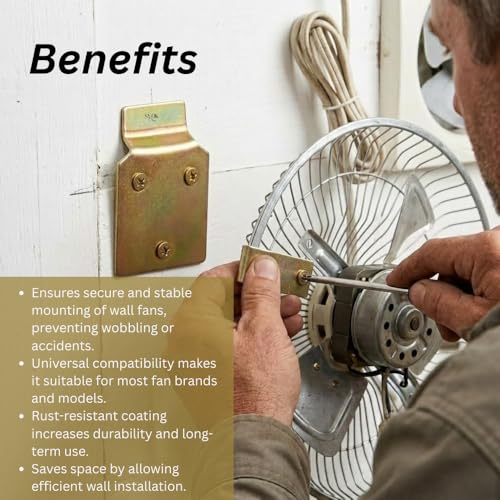 Image of Heavy-Duty Wall Mount Fan Bracket | Universal Fan Wall Holder Compatible with All Brands | Durable & Rust-Resistant Mounting Frame ( FC - 1-Pack of 2)
