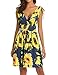 LuckyMore Women's Summer Sundress Floral Printed Sleeveless Casual A Line Dress Yellow S