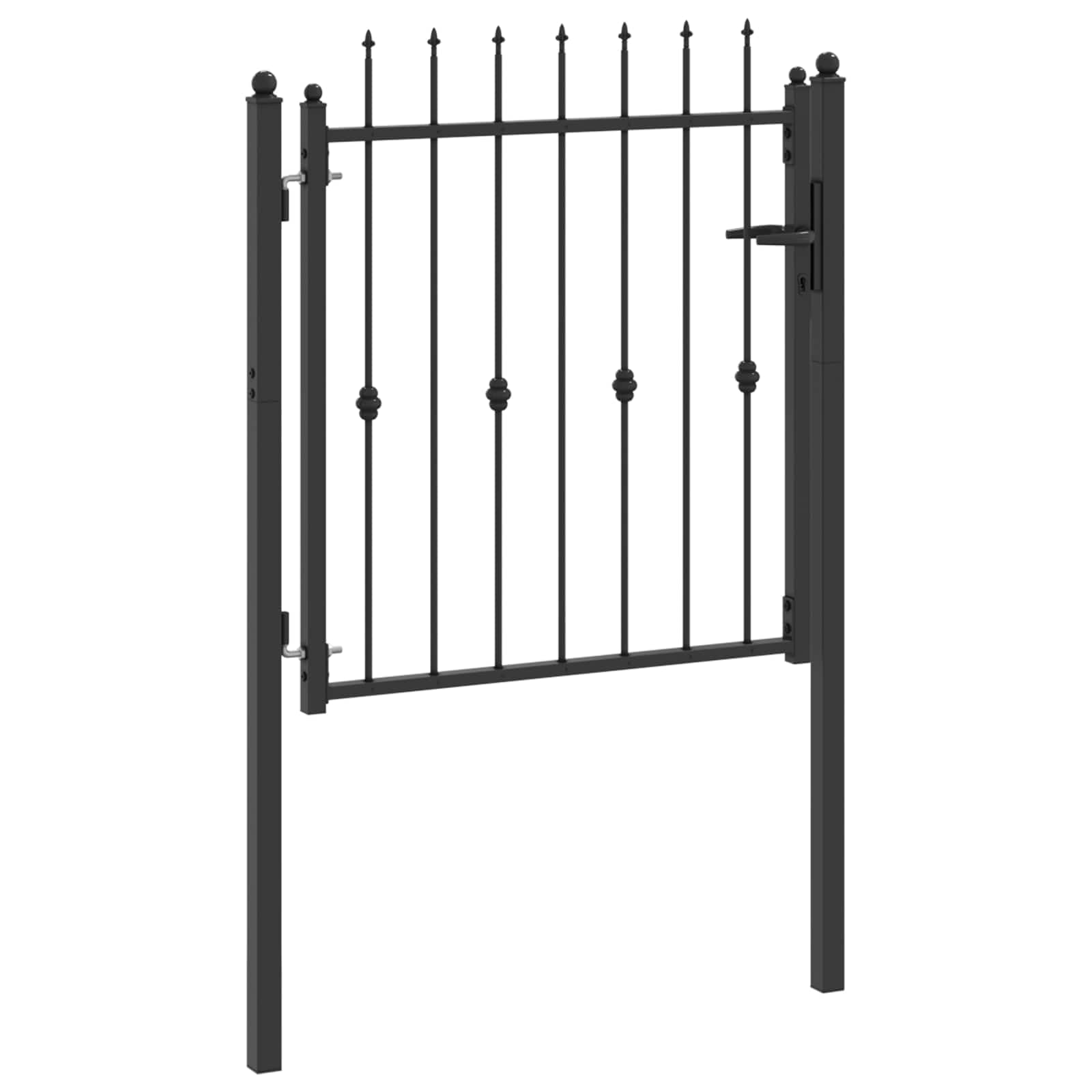Cancello per recinzione in metallo, nero, 100 x 100 cm, richiudibile | Design anti-salita, verniciatura a polvere resistente alla corrosione, stile moderno, struttura stabile