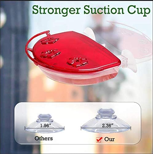 Solution4Patio 2 Pack Window Hummingbird Feeders, New Upgrade Stronger Suction Cups, 13-Ounce Nectar Capacity, Jewel Box Designed #G-B115B00-US