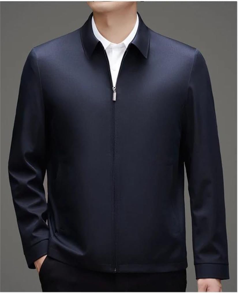 Men's Business Casual Stand Collar Jacket Lightweight Spring Fall Executive Work Coat