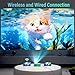 ksbaby Mini Projector WiFi Home Theater Portable Projector, Phones Can Be Connected to The Movie Projector Via WiFi or Via Data Cable, Compatible With Smartphone/ Tablet/ Laptop/ TV Stick/ USB Drive