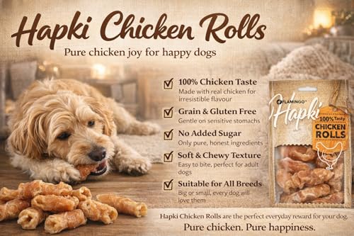 hundeleckerli - leckerli Hund - Hapki Rollen - mit Huhn - 85 g - glutenfrei - getreidefrei - ohne Zuckerzusatz