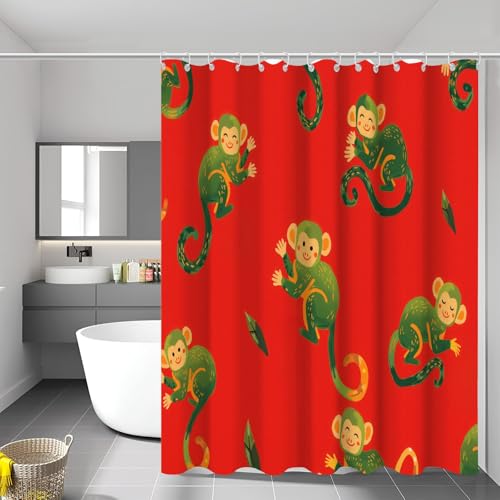 Rideaux de douche rouge cerise 150x180 lavable en polyester imperméable