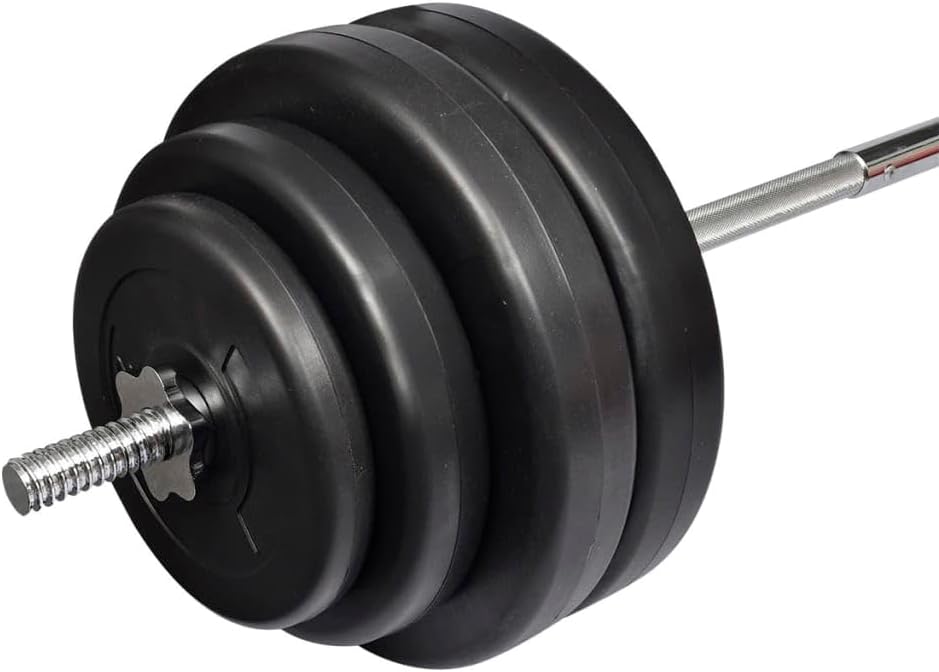 vidaXL Barbell, Dumbbell for Home Gym Weightlifting Strength Training, Free Weight for Women Men Workout Fitness, Weight Plate, 132.3 lb
