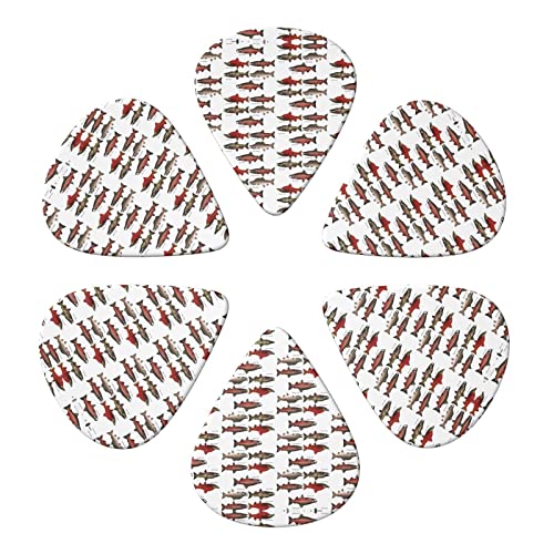 Salmon Lot de 6 médiators pour guitare acoustique, guitare électrique, basse, ukulélé – fins, moyens et épais - Les Beatles, Paul McCartney, John Lennon, RIngo Starr, George Harrison Salmon Lot de 6 médiators pour guitare acoustique, guitare électrique, basse, ukulélé - fins, moyens et épais – Image 5