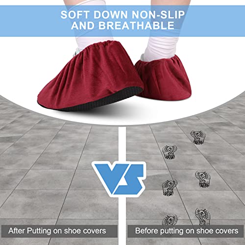 JaGely 11 Pairs Reusable Non Slip Cloth Shoe Covers Washable Thickened Boot Shoe Covers for Indoors and Households(Multicolor)