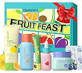 Fruit Skin Care for Teens, 5 Daily Routine Beauty Skin Care Sets - Exfoliation, Smooth, Clean, Oil Control, Firm, Hydrate, Glow Up, Skincare Gift Set for Girls Women, Facial Travel Set, for All Skin