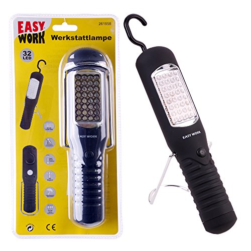 Werkstattlampe LED Handlampe Stoßfest  Super Arbeitsleuchte sehr hell - 32 LED 12.000 MCD