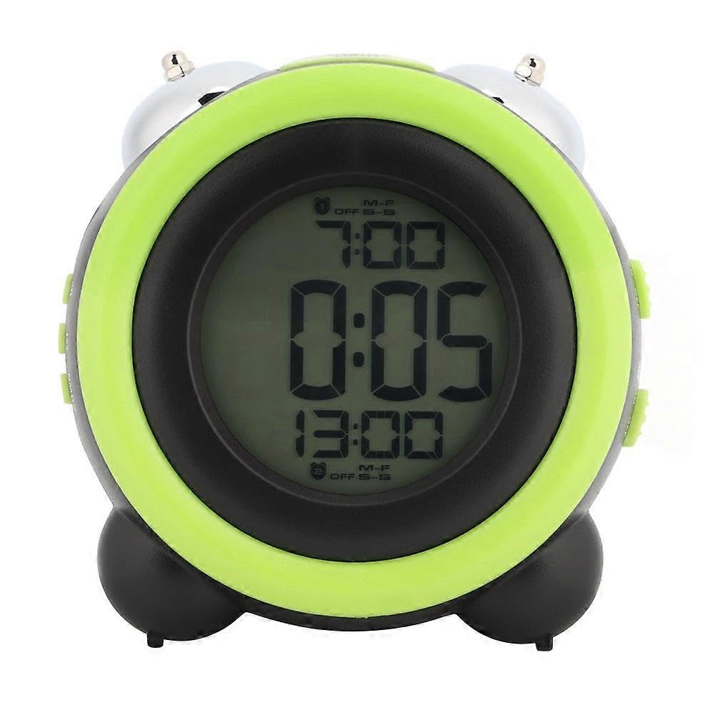 JOYHAPPST LCD Color Screen Alarm Clock Dual Bell Electronic Desk Clock for Home Bedroom Use