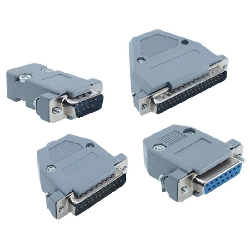 Lot de 10 connecteurs DB15 à 15 broches pour port série parallèle, connecteur DB25 D Sub mâle/mâle à souder + boîtier en plastique pour adaptateur VGA DB9 (DB9 Male)