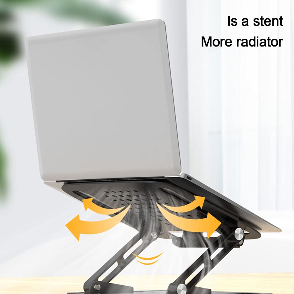 Supporto pieghevole in lega di alluminio per cuscinetto di raffreddamento, supporto da scrivania, supporto di raffreddamento regolabile per computer portatile, supporto verticale per laptop