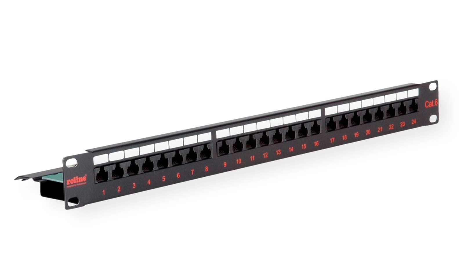 ROLINE Cat.6/Class E 19" Patch Panel, 24 Ports, UTP black pezzo di pannello