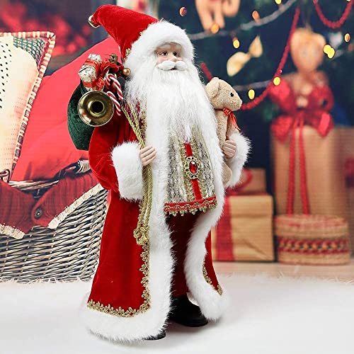 Uten 18 Santa Claus w/ Bear Christmas Decor Figure New Year/Holiday/Party/Home Decoration