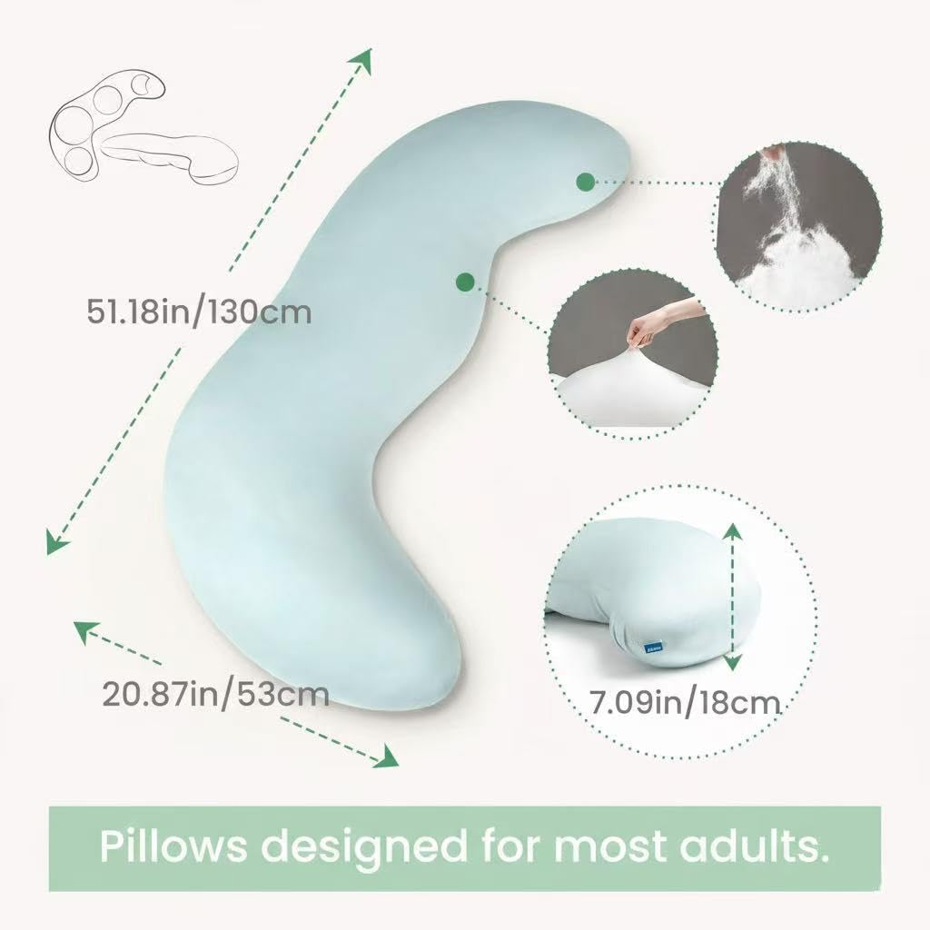 Cuscino per Dormire Laterale, Cuscino Allattamento Ipoallergenico ed Ergonomico, Cuscino Lungo Per Gravidanza e Sostenere la Maternità, Cuscini Corpo