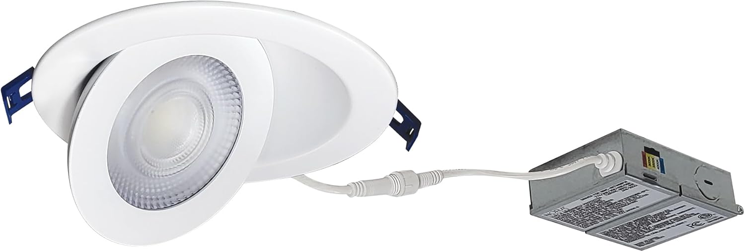 Nora NMC-6RTWMPW M-Curve Can-Less Adjustable LED Downlight, Selectable CCT, No Housing Required (6")
