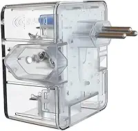Protetor Contra Surtos Elétricos (DPS) CLAMPER 127/220V, 10 Amperes, 3 Pinos, para PC, PS5, Xbox, Smartphone, Monitor, Impressora, etc - iCLAMPER Energia 3 Transparente LCF, 3 tomadas
