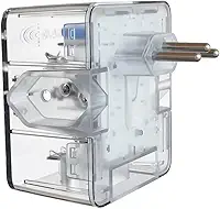 Protetor Contra Surtos Elétricos (DPS) CLAMPER 127/220V, 10 Amperes, 3 Pinos, para PC, PS5, Xbox, Smartphone, Monitor, Impressora, etc - iCLAMPER Energia 3 Transparente LCF, 3 tomadas