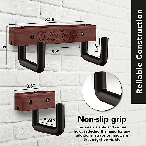 Horizontal Gun Rack Rifle Hook For Firearms Shotgun And Bow Mount Hangers With Soft Padding Real Hardwood (Dark Bourbon) #TOP2