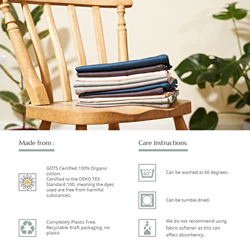 Wild & Stone Paño de cocina de algodón orgánico, tejido de espiga, toallas de cocina de algodón, juego de 2 (gris paloma) - imagen 3