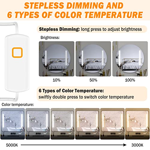 MY BEAUTY LIGHT LED Vanity Lights for Mirror, Dimmable and Color Temperature Changeable LED Makeup Lights, 5V USB Powered Bathroom Vanity Light