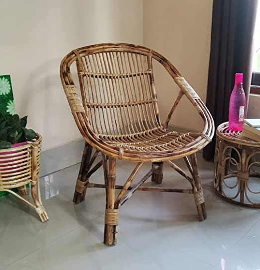 Living with Nature Natural Cane Rattan Chair for Home Living Room ...