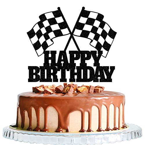 WRACKKIAR Race Car Glitter Cake Topper