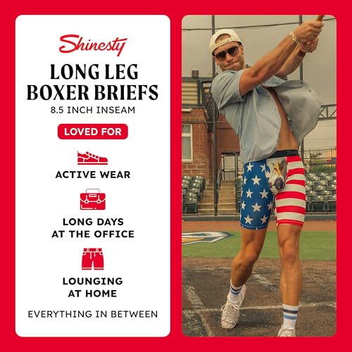 Boxer con bragueta Shinesty de pata larga en pack individual para hombre 3