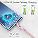100W USB C to USB C Cable Pink (3-Pack 6.6ft),USB C Charging Cord,Type C Fast Charging Cable for iPhone 15/15 Pro/15 Plus/15 Pro Max,MacBook Pro,MacBook Air M1,iPad Pro 3rd,Samsung Galaxy S24/S23/A15