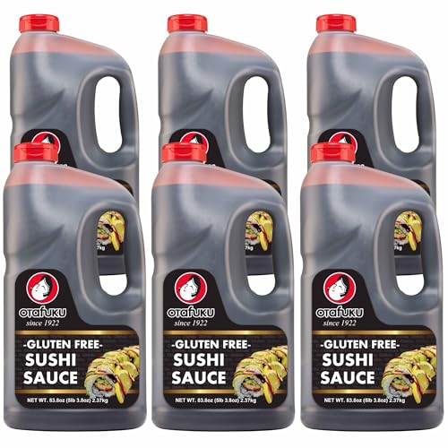 Otafuku Gluten Free Eel Sauce, Japanese Unagi Sauce for Sushi Rolls, Sashimi, Rice and Poke, Restaurant Bulk Size 1/2 Gallon (6 Pack)