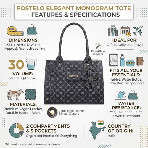 Image of Fostelo Women's Ocean Side Satchel Tote Handbag for Women | Ladies Purse | Stylish Shoulder Bag | Gift For Women