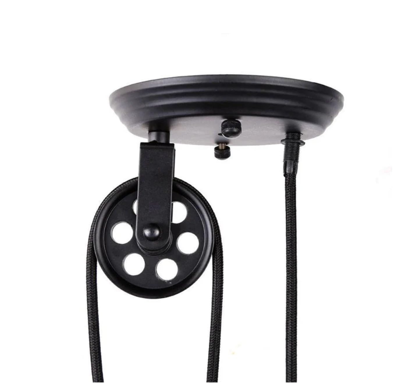 BARCELONA LED Industrielle Pendelleuchte CLOCK WORK mit Seilzug, Höhenverstellbare Vintage Hängelampe E27 bis 40W, Schwarze Metall Deckenlampe im Retro Stil für Esszimmer, Küche