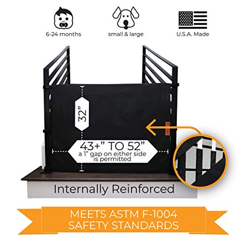 The Stair Barrier Baby And Pet Gate: No-Drill Portable Banister To Banister Baby Gates - Safety Gates For Kids Or Dogs - Fabric Baby Gate For Stairs With Banisters #TOP2