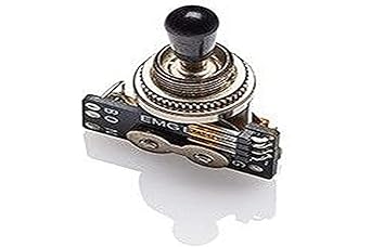 EMG Solderless Toggle Switch with Cables 3 Position Lever Black Knob B289