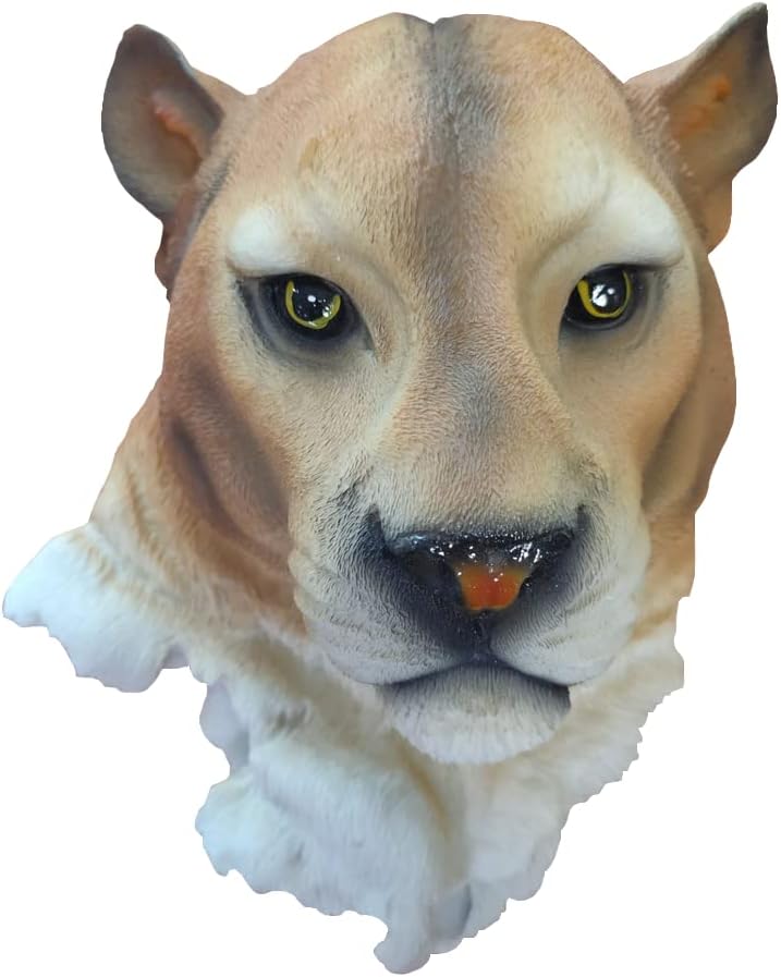 HSOMiD 9'' Animal Head Decor Sculptures 3D Resin Animal Head Wall Mount Ornament for Bar Farmhouse Office Decoration (Leopard)