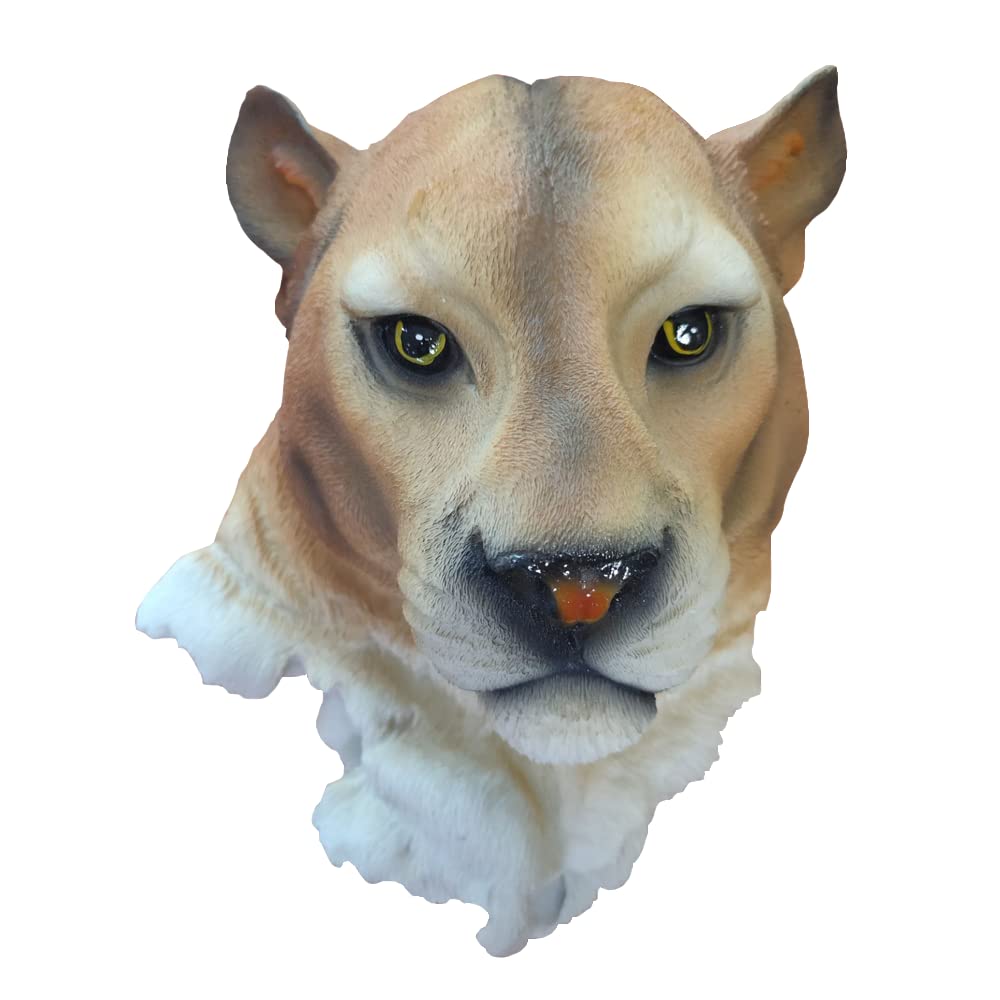 HSOMiD 9'' Animal Head Decor Sculptures 3D Resin Animal Head Wall Mount Ornament for Bar Farmhouse Office Decoration (Leopard)