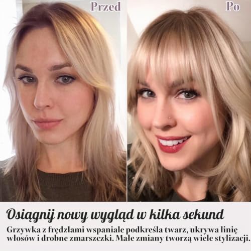 RUWISS Frędzle z naturalnych włosów z grzywką - Frontal Frontal Extension 100% ludzkie włosy - grzywka do włosów dla kobiet (ciemny naturalny brąz)