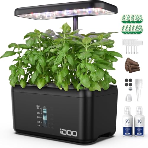 iDOO Hydroponics Growing System Presents for Friends 8 Pods Smart Garden with LED Grow Light Auto Timer Indoor Herb Garden Germination Kit for Home Kitchen 15 Height Adjustable Gifts for Women