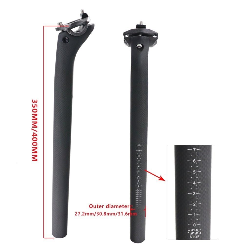Tige de Selle vélo pour KOCEVLO Tige de Selle en Carbone Mat VTT/vélo Tube de Selle Hydraulique