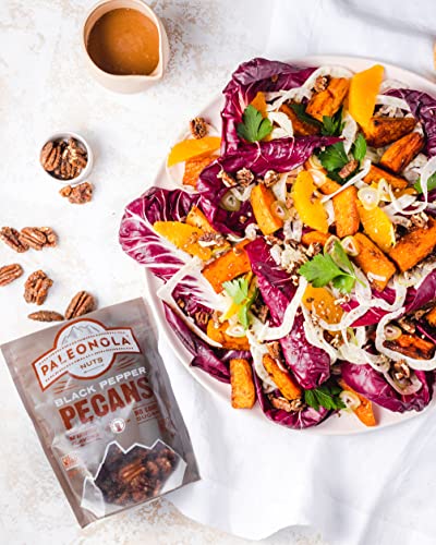 Paleonola Nuts – Black Pepper Pecans – Non Gmo – No Artificial Flavors – No Cane Sugar – Grain Free – Peanut Free- Gluten Free - Low Carb Protein Snack - 4 Pack #TOP1