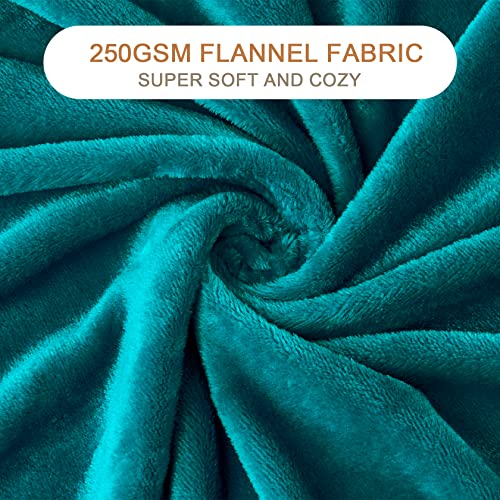 Nmosyni Fleece Blanket Teal Throw Blanket For Couch, Anti-Static Fuzzy Blanket, Warm Cosy Throw Blanket For Sofa And Bed, Super Soft And Lightweight Blanket For All Seasons, 90 X 90 Inches #TOP3