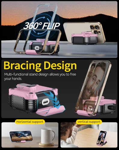 Image of Pohgelan for AirPods 4 Case with Safety Lock-Pink | Magnetic Automatic Lock with Cleaning Kit&Keychain,Compatible with Magsafe